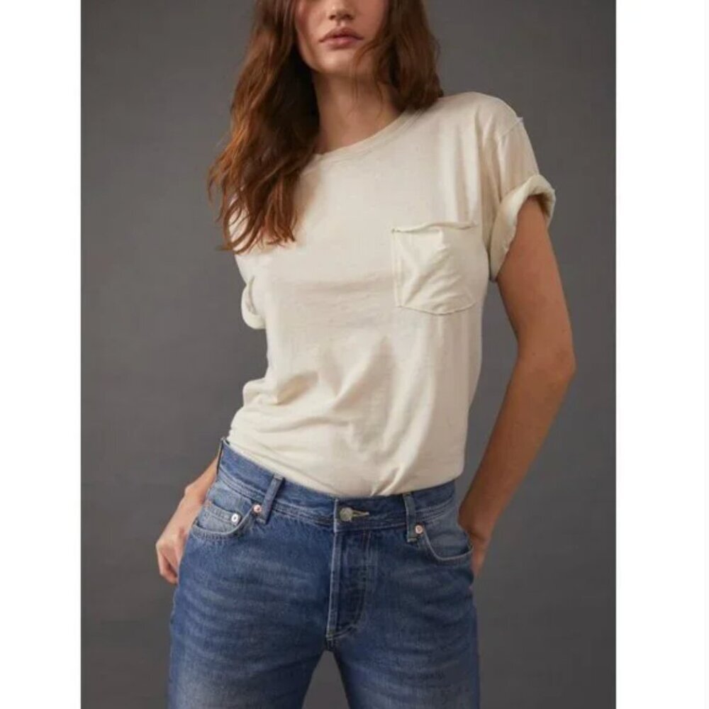 FREE PEOPLE NWT Vella Tee / White Swan - small - Picture 5 of 11
